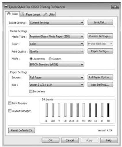 EPSON STYLUS PRO 4900 - Utilisation du pilote d'impression(Windows) - 1