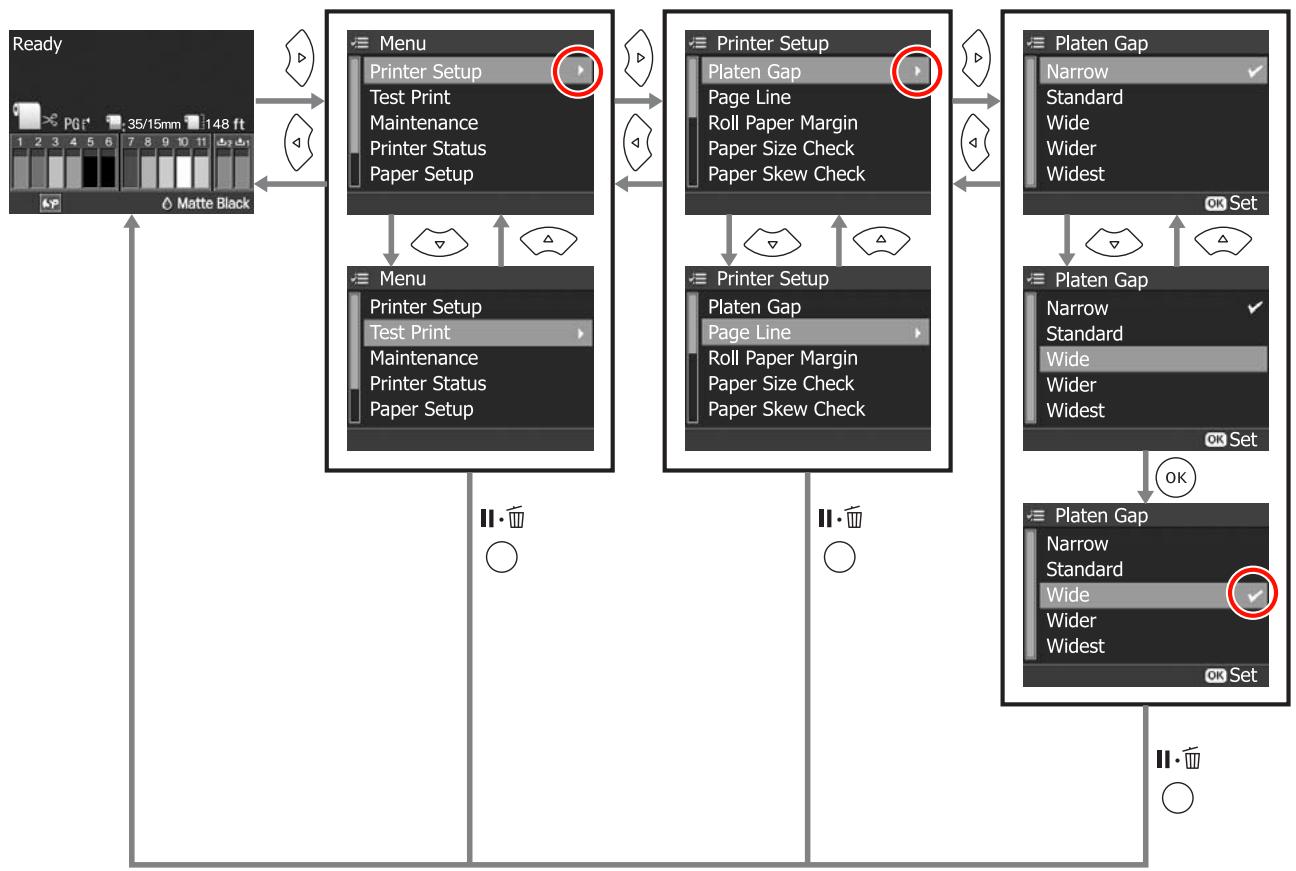 EPSON STYLUS PRO 4900 - Utilisation du menu du panneau de contrôle - 1