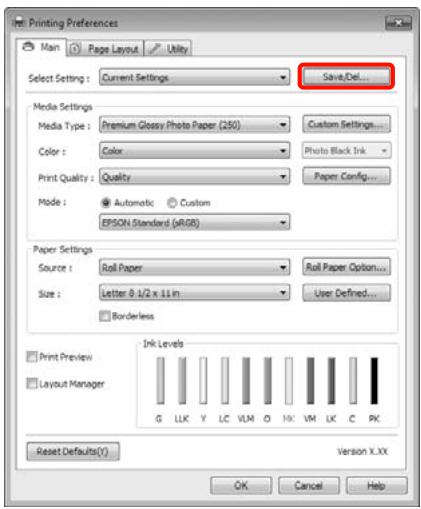 EPSON STYLUS PRO 4900 - Enregistrement de divers paramètres en tant que paramètres de selection - 3