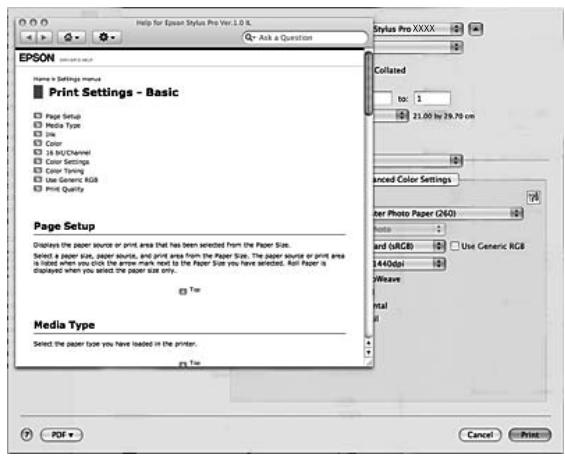 EPSON STYLUS PRO 9700 - S'informer grâce à l'aide en ligne - 1