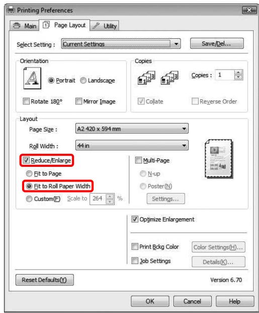 EPSON STYLUS PRO 9700 - Ajuster à la largeur du papier rouleau (Windows uniquement) - 2