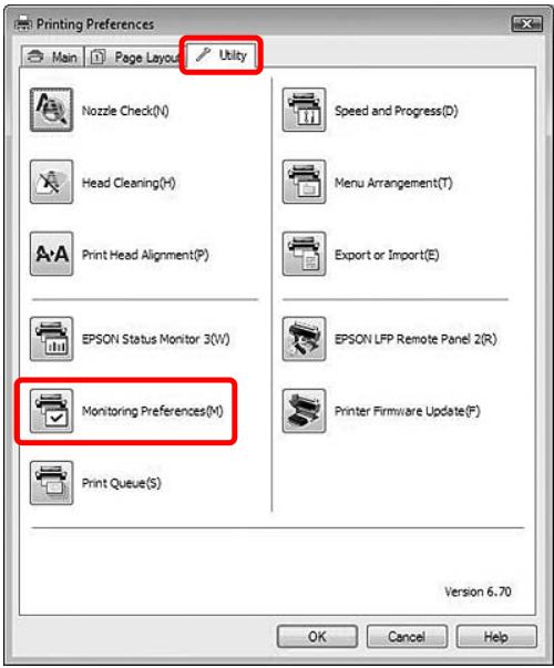 EPSON STYLUS PRO 9700 - Accès à l'options Préférences du contrôle - 1