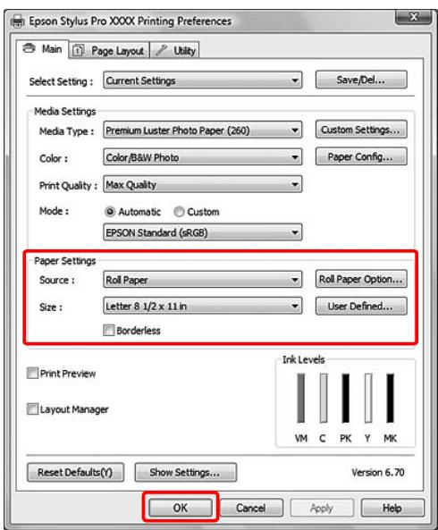 EPSON STYLUS PRO 9700 - Réglage des paramètres du pilote d'impression - 4