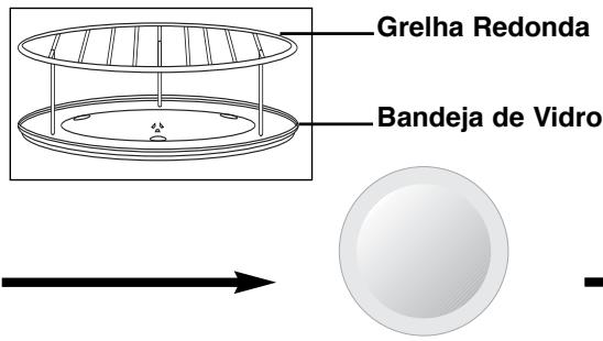 Grelha Redonda Bandeja de Vidro