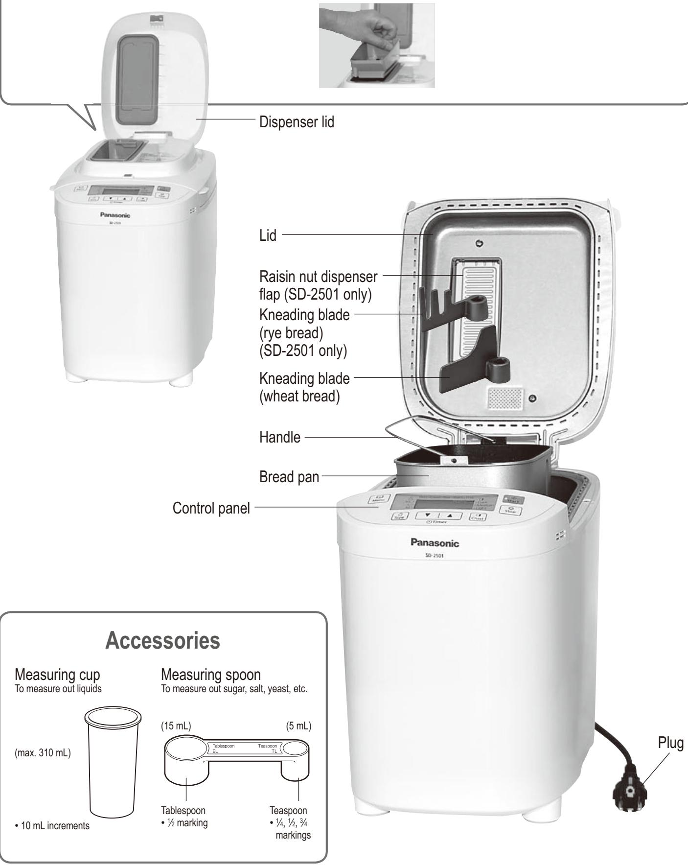 PANASONIC SD-2500WXC - Raisin nut dispenser (SD-2501 only) - 1