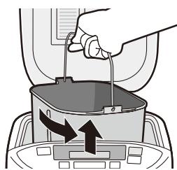 PANASONIC SD-2501WXC - Neem het bakblik uit de machine en plaats het kneedmes - 1