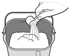 PANASONIC SD-2501WXC - Introdurre gli ingredienti dosati nel cestello del pane - 2