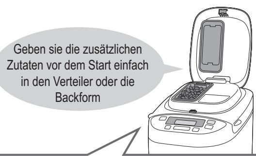 PANASONIC SD-2501WXC - Hinzugeben von zusätzlichen Zutaten zum Brot oder Teig - 1