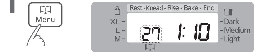 Menu Rest • Knead • Rise • Bake • End XL - L- M- 27 1:10 - Dark - Medium - Light