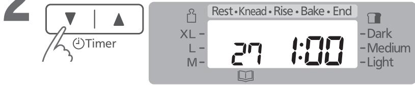 Z Timer Rest • Knead • Rise • Bake • End XL - L- M- 27 1:00 - Dark - Medium - Light