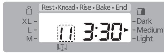 Rest•Knead•Rise•Bake•End XL- L- M- 11 3:30 -Dark -Medium -Light