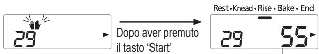 29 Dopo aver premuto il tasto 'Start' Rest•Knead•Rise•Bake•End 29 55