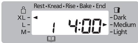 Rest•Knead•Rise•Bake•End XL - L- M- 1 4:00 - Dark - Medium - Light