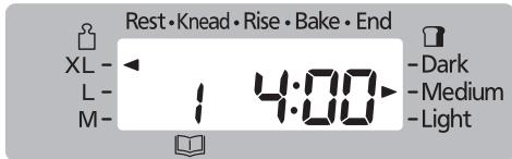 Rest•Knead•Rise•Bake•End XL - L- M- 1 4:00 -Dark -Medium -Light