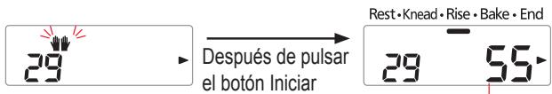 29 → Después de pulsar el botón Iniciar Rest·Knead·Rise·Bake·End 29 55