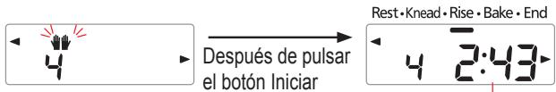 4 → Después de pulsar el botón Iniciar Rest•Knead•Rise•Bake•End 4 2:43
