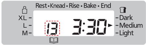 Rest•Knead•Rise•Bake•End XL- L- M- 13 3:30 -Dark -Medium -Light