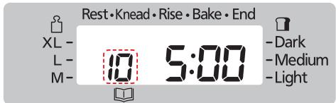 Rest•Knead•Rise•Bake•End XL- L- M- 10 5:00 -Dark -Medium -Light