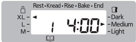 Rest • Knead • Rise • Bake • End XL - L - M - 1 4:00 - Dark - Medium - Light
