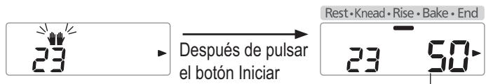23 → Después de pulsar el botón Iniciar Rest•Knead•Rise•Bake•End 23 50