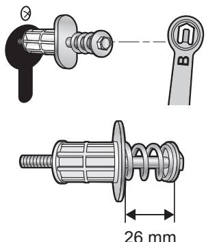 PANASONIC NA-140VZ4 - Serrer chaque boulon de façon à ce que la longueur du ressort atteigne 26 mm. - 1