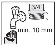 PANASONIC NA-148VB6WFR - Fixer l'autre extrémité du tuyau au robinet et serrer de la même façon. - 2