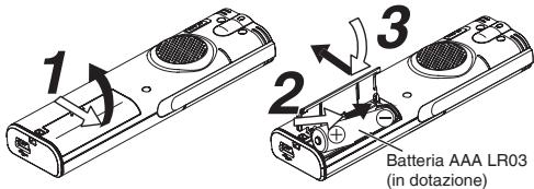 1 2 3 Batteria AAA LR03 (in dotazione)