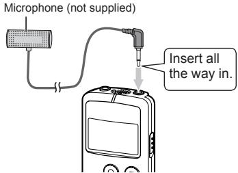 PANASONIC RR-US300 - Connect the external microphone. - 1