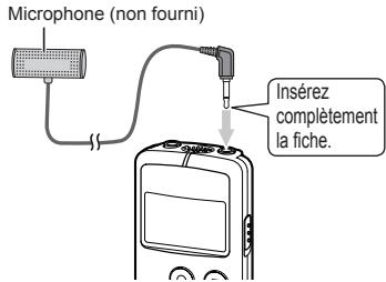 Microphone (non fourni) Insérez complètement la fiche.