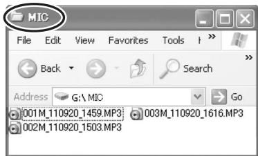 PANASONIC RR-US300 - Right-click the MIC folder and select "Open". - 1