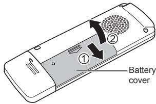 PANASONIC RR-US300 - Inserting a battery - 1