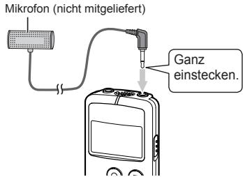 PANASONIC RR-US300 - Das externe Mikrofon anschließen. - 1