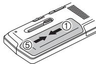 PANASONIC RR-XS400 - Inserimento della batteria - 1