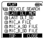 PANASONIC RR-XS400 - When "RECYCLE SEARCH" is selected: - 1