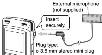 PANASONIC RR-XS400 - Recording by connecting an external microphone - 2