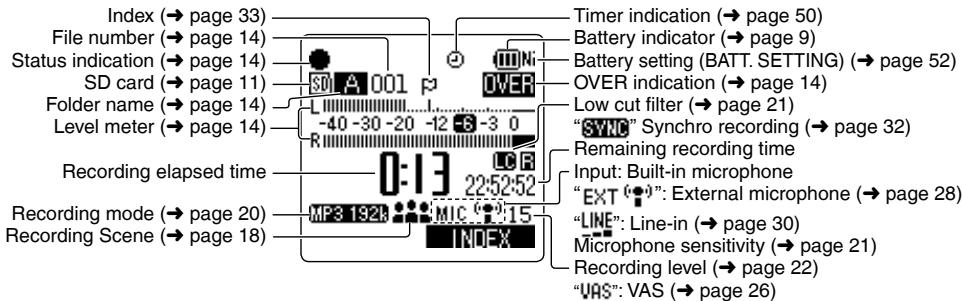 PANASONIC RR-XS400 - Screen display during recording: - 1