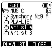 FLRT MUSIC Symphony No9.M PLAYLIST Artist A Artist B PLAYLIST CLOSE