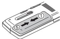 PANASONIC RR-XS410 - Inserción de la pila - 1