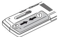 PANASONIC RR-XS410 - Einlegen der Batterie - 1