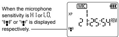 PANASONIC RR-XS350E - Switching microphone sensitivity - 1