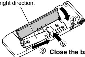 PANASONIC RR-XS350E - Inserting the battery - 2