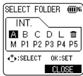 PANASONIC RR-XS400E-S, RR XS400 - Selecting the folder - 1