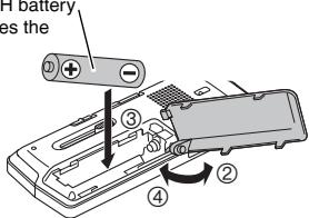 PANASONIC RR-XS400E-S, RR XS400 - Inserting the rechargeable battery (supplied) - 2