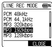 PANASONIC RR-XS400E-S, RR XS400 - Selecting line recording mode - 1