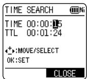 PANASONIC RR-XS400E-S, RR XS400 - Playback from a specified position (TIME SEARCH) - 1