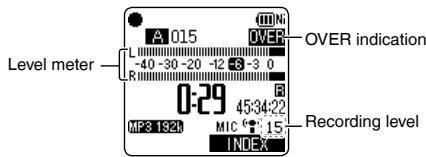 PANASONIC RR-XS400E-S, RR XS400 - Adjusting the recording level manually - 3
