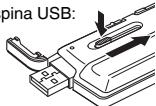 PANASONIC RR-XS400E-S,  RR XS400 - ① Estrarre la spina USB. - 2