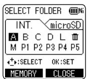 PANASONIC RR-XS400E-S, RR XS400 - Selecting the folder - 2