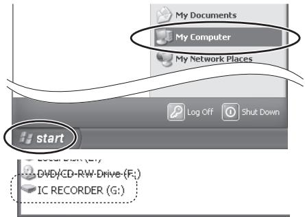 PANASONIC RR-XS400E-S,  RR XS400 - Click [start] → [My Computer]. - 1