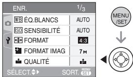PANASONIC LUMIX DMC-FX07 - Appuyez sur [MENU/SET] et puis appuyez sur ◀. - 1